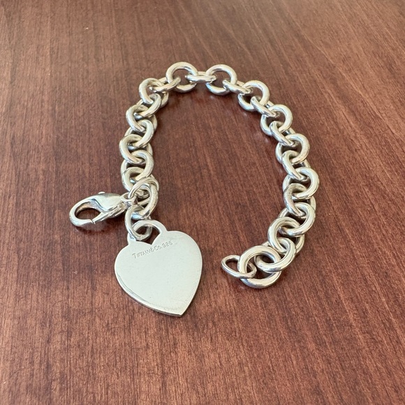 Tiffany & Co. 925 Silver Heart Charm Bracelet - Picture 1 of 8